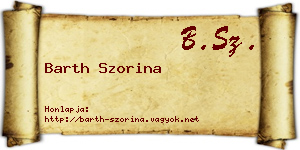 Barth Szorina névjegykártya